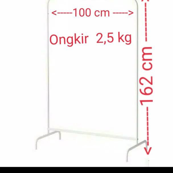 NBL.12Jn23ᴮ • GAWANG BAJU FULL COATING 100 CM IKEEA  / GANTUNGAN BAJU GAMIS Gawang Baju Besi Putih M