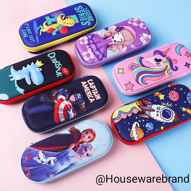 

43 SKINFIC - Kotak Tempat Pensil TERMURAH / Tempat Pensil Anak 3D Waterproof Jerapah Unicorn Princes Astronot Mobil Dino Harga Oo