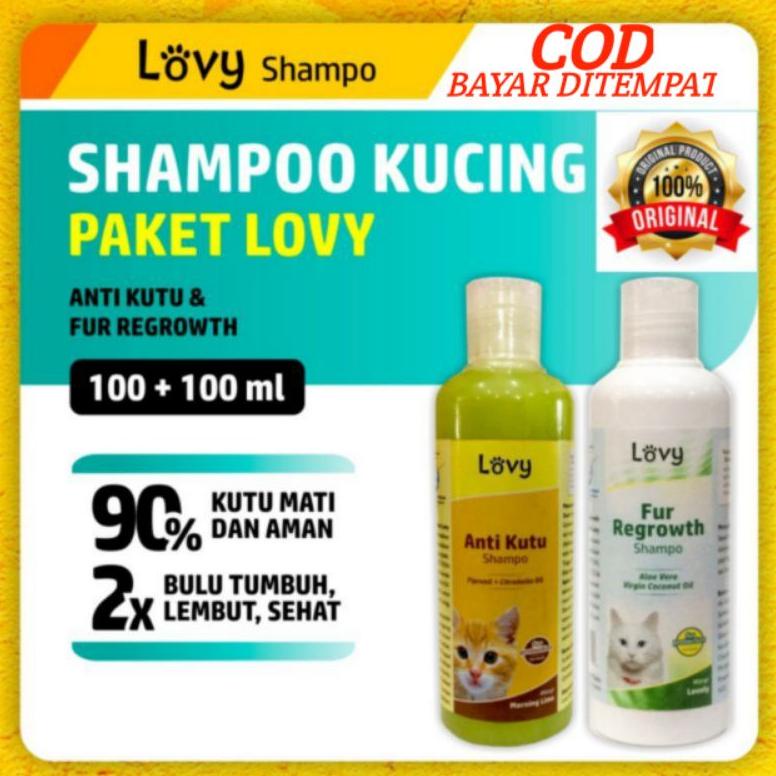 6.6 Shampo sampo kucing lovy | Anti kutu & Fur Paket A