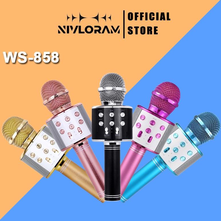New Mikrofon Karaoke Ponsel, Mikrofon Karaoke Bluetooth Nirkabel Ws858 Ws-858-Echo-Warm-Karaoke Mikr