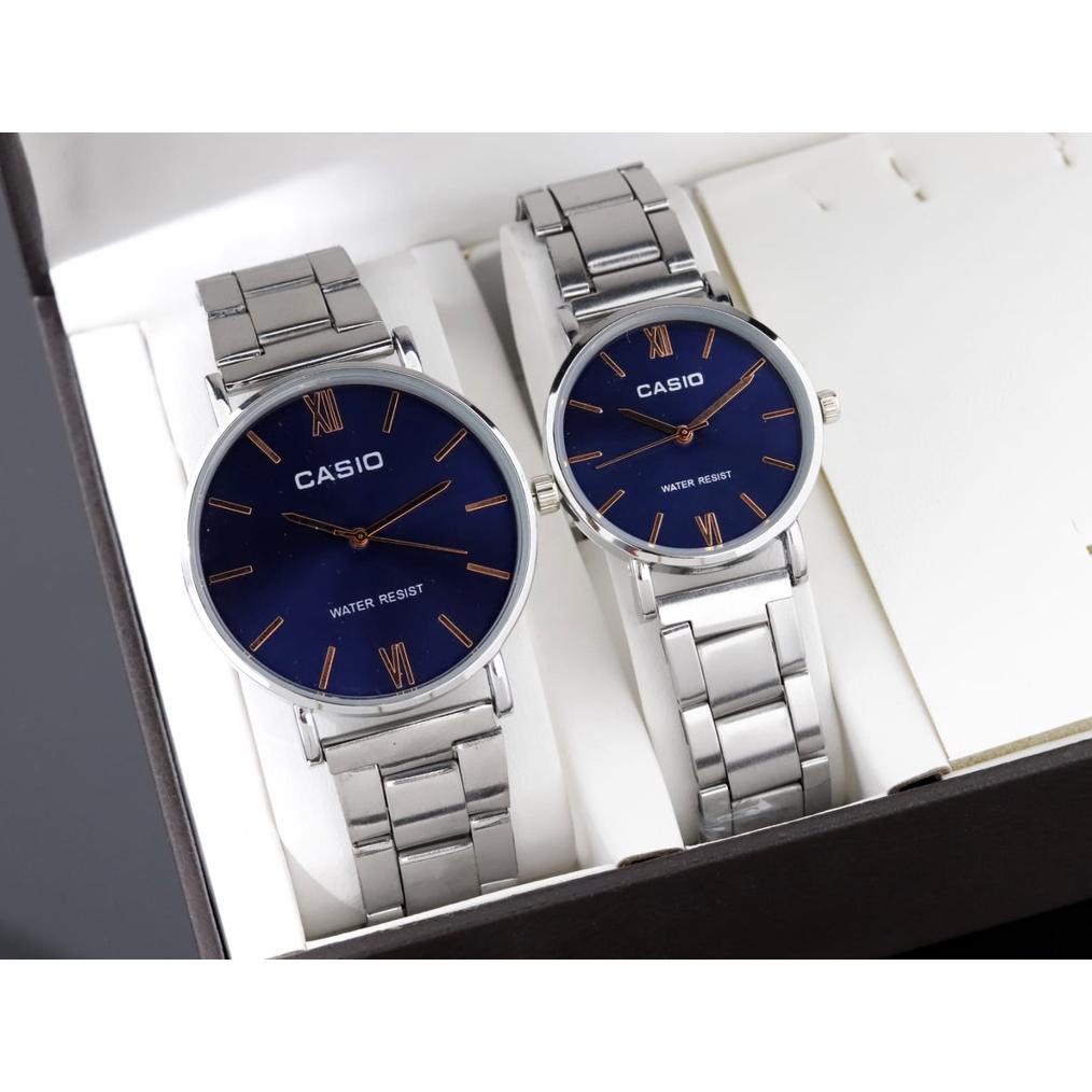 8.8 Nusantara Jam Tangan Couple Casio Rantai Stainless
