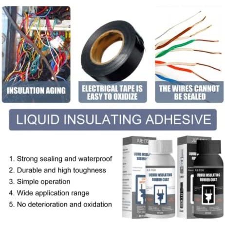 Gs8 Lem Kabel Listrik Liquid Insulating Rubber Coat Glue 50ml JUE-FISH J208 - Black Or-i