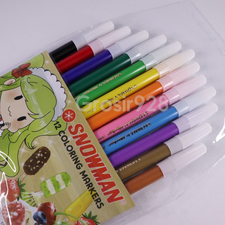 

[QRY] Spidol 12 warna Snowman / Coloring Pencil PW-12A 8nhhl