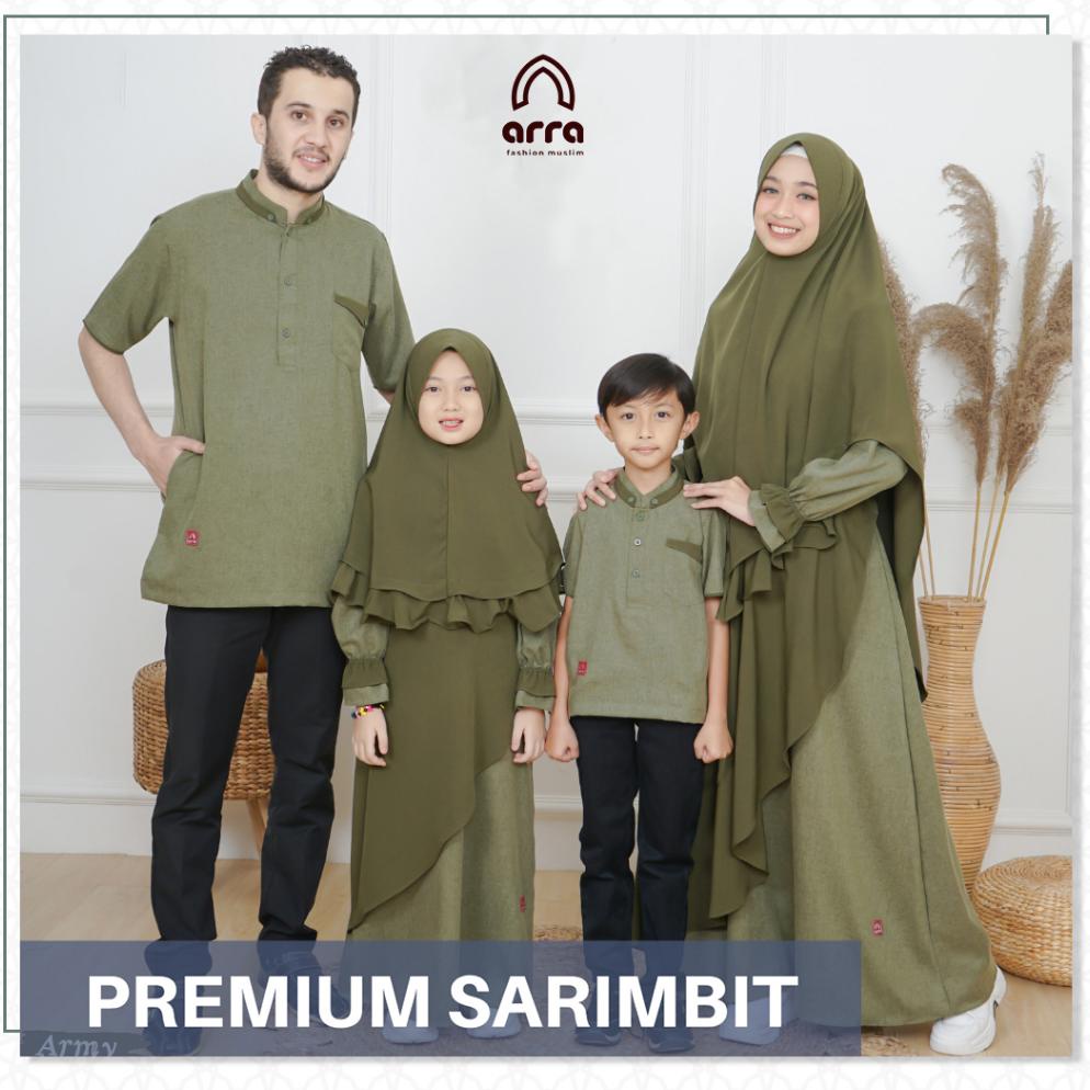PROMO GILA Sarimbit Keluarga 2023 Lebaran Premium Series Rayyan Hijau Army By Arra - Baju Couple Kel