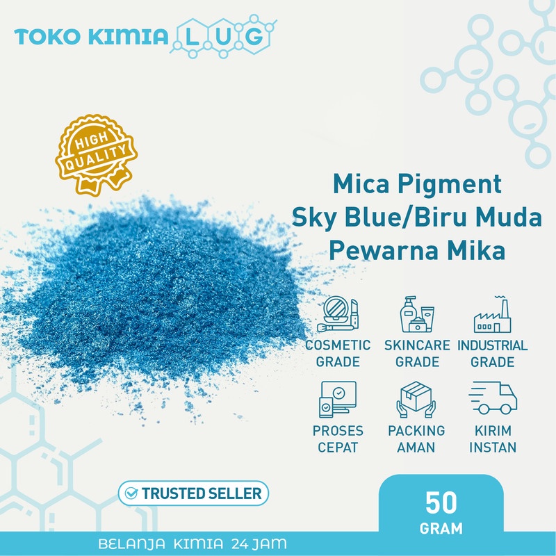 

Mica Pigment Sky blue/Biru muda/Pewarna Mika Sabun Kosmetik - 50 gram