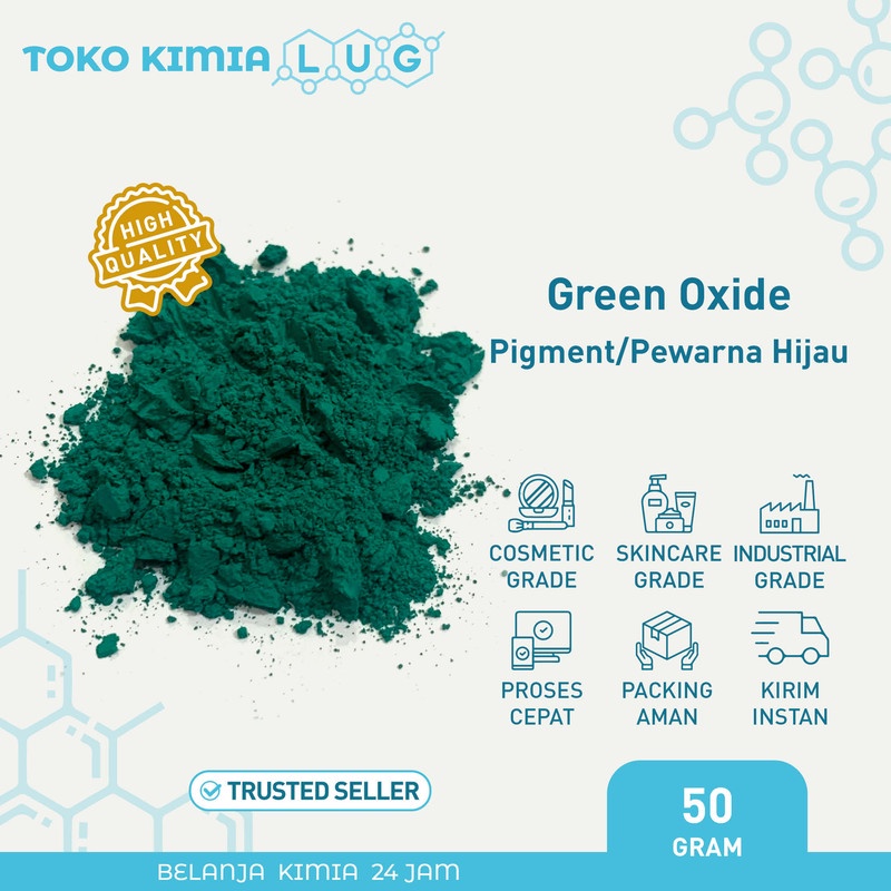 

Green Oxide Pigment / Pewarna Sabun Hijau Cosmetic Grade 50 gram