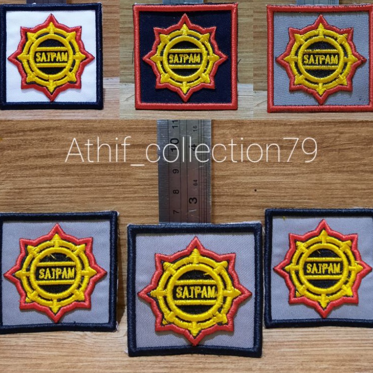 [KODE P60IN] Bordir Timbul 3D Logo Roda Kompas Satpam Security Terbaru