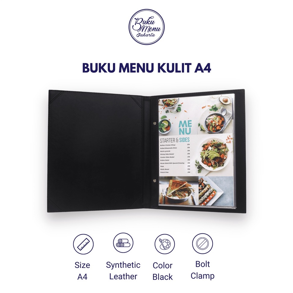 

[MWM95] BUKU MENU RESTORAN KULIT ISI PLASTIK A4 - READY STOCK - HARGA TERJANGKAU 5748