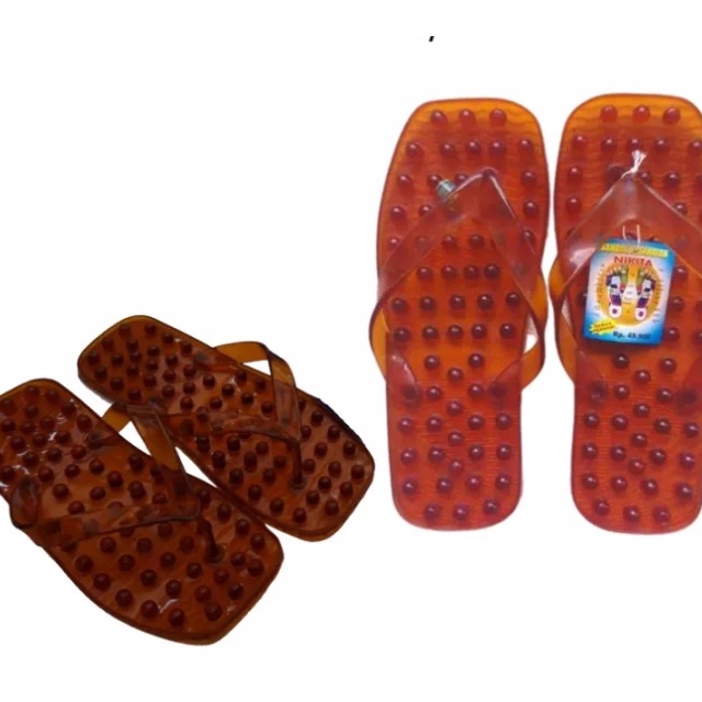 [KODE MM0DL] DBT Sandal Jepit Terapi Refleksi Kesehatan Transparan Duri Besar