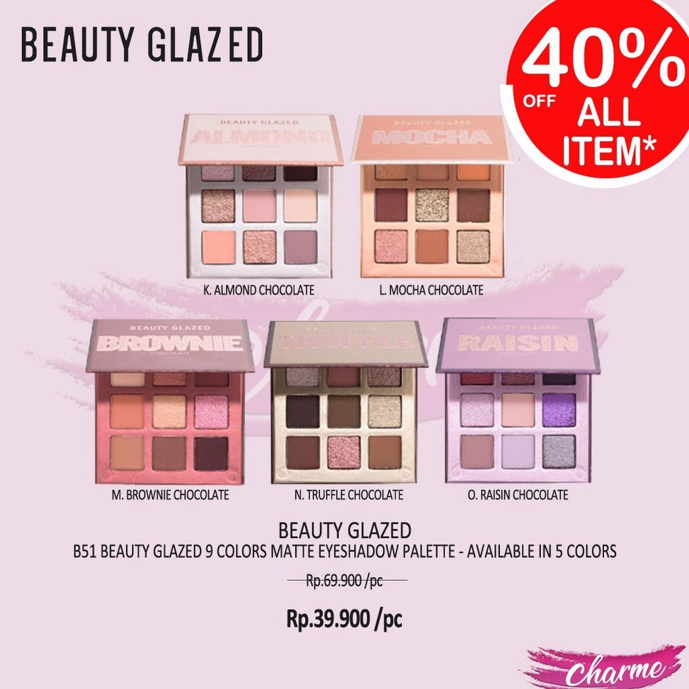 TERLARIS BRANDS FESTIVAL (READY & ORI) Beauty Glazed 9 Colors Warna Eyeshadow Planet Edition B51 B 5