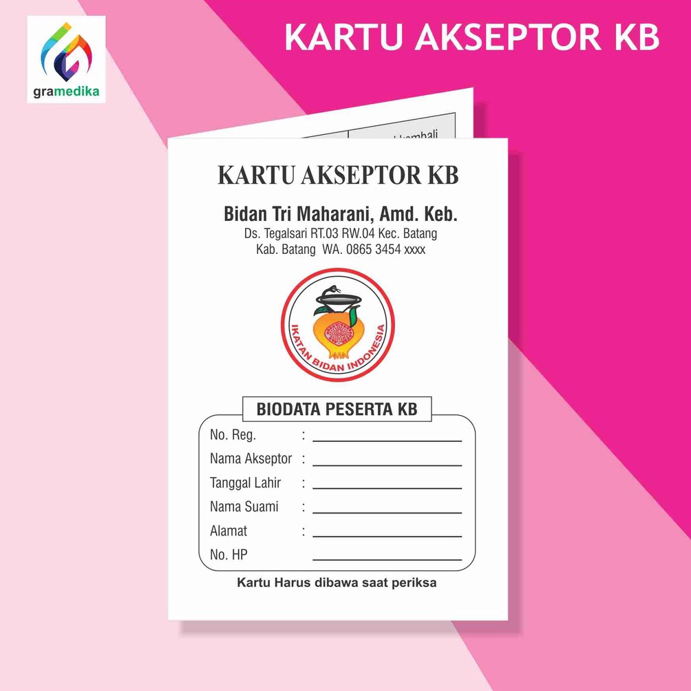 

[R0Z75] KARTU KB / Kartu Akseptor KB MURAH (isi 100 lbr) Kirim Langsung