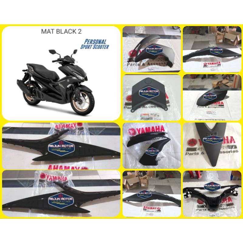 cover body halus,paket body halus 10PC AEROX155 AEROX 155 hitam dof original yamaha