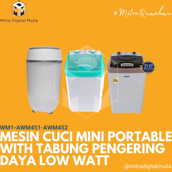 Booming Mito WM-1 Mesin Cuci Mini 3.5 Kg & Arashi Mesin Cuci mini 4.5 kg