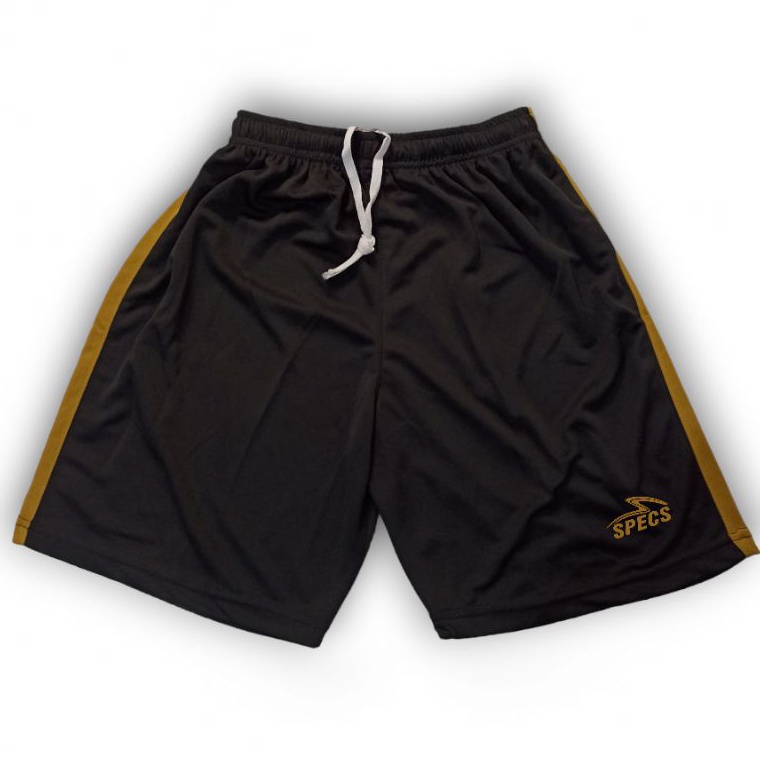 [KODE JAMWW] PREMIUM QUALITY CELANA BOLA PENDEK SPECS HITAM LIST GOLD BAHAN DRY-FIT BRAZIL