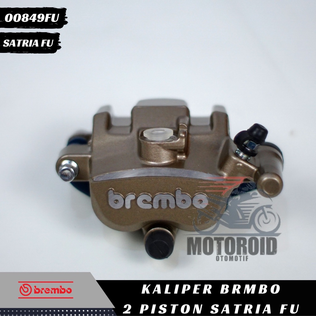 Kaliper Satria FU Chrome Samurai Kanan Piston Breket Cnc Ninja 2P Caliper BRB Silver