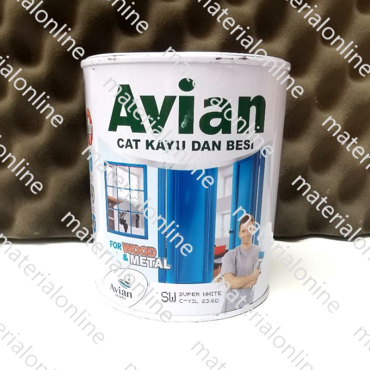 

✿Terkini➩ G6WF7 AVIAN Cat Minyak Kayu dan Besi Putih Hitam Gloss Doff 1Kg 1 Kg Kaleng Ready Mix Warna Tinting E46 ☆Baru