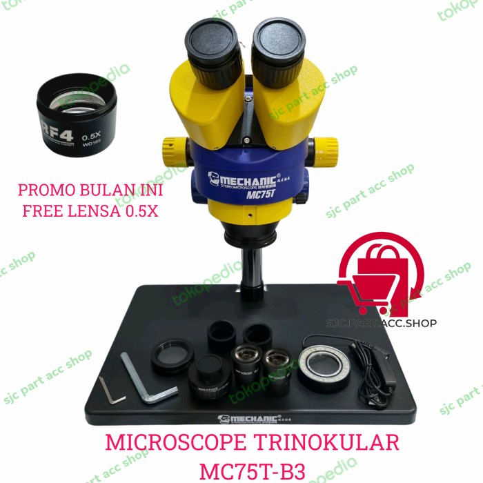 Terlaris Microscope Trinocular Mechanic Mc75T-B3