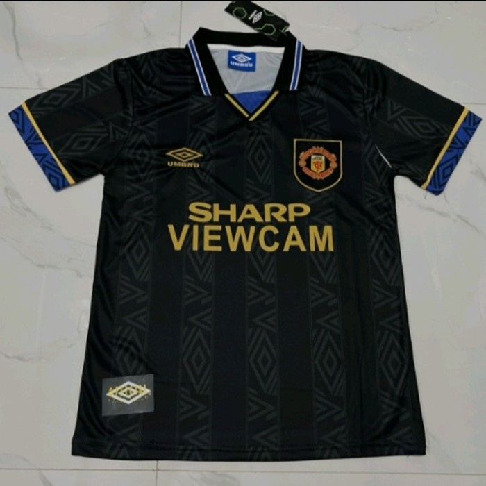 TERMURAH BAJU BOLA JERSEY MU RETRO 1993 1994 RETRO MU KUNGFU HITAM 1993 1994