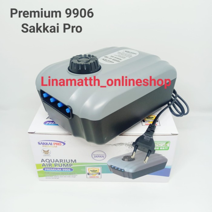 Aquarium Air Pump Premium 9906 Sakkai Pro / Aerator 4 Lubang