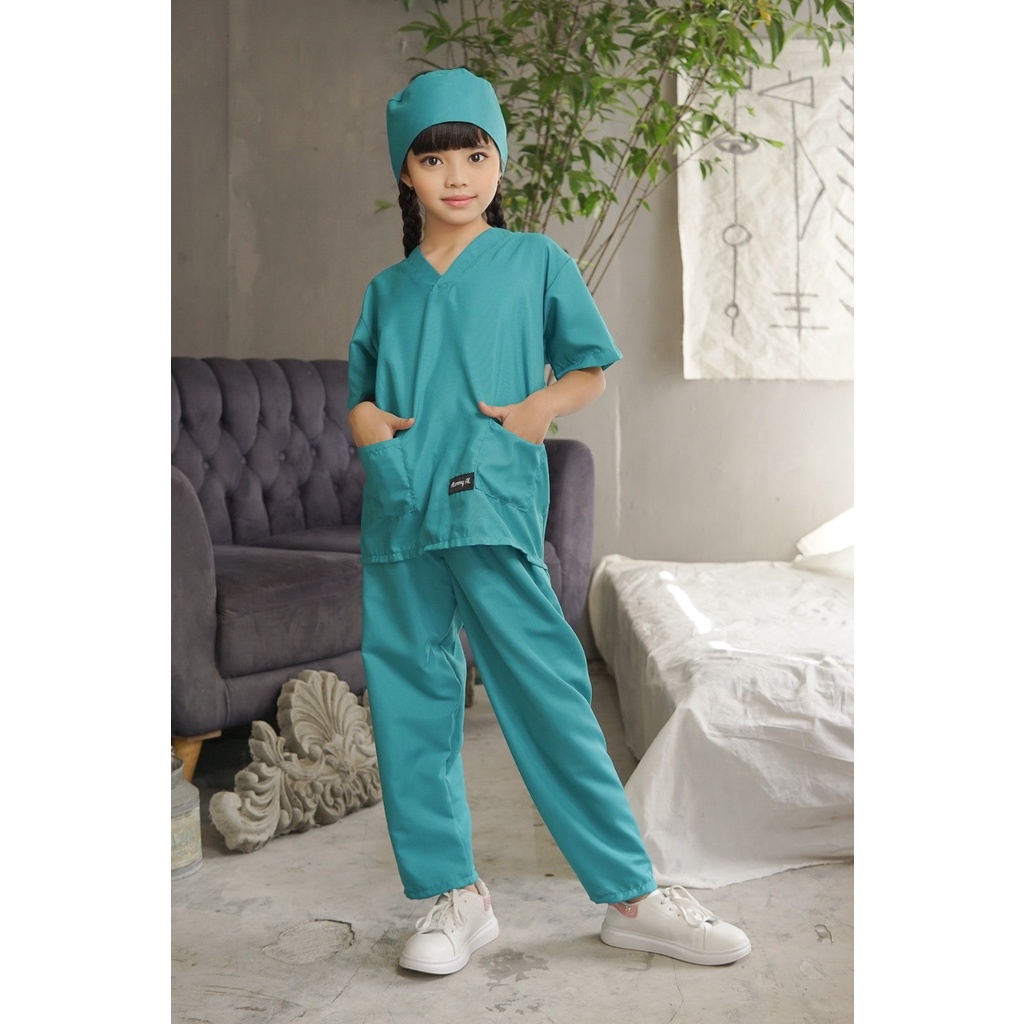 STELAN BAJU DOKTER ANAK 1-10 TAHUN / BAJU PROFESI DOKTER ANAK/BAJU DOKTER//BAJU DOKTER BEDAH  ANAK/b