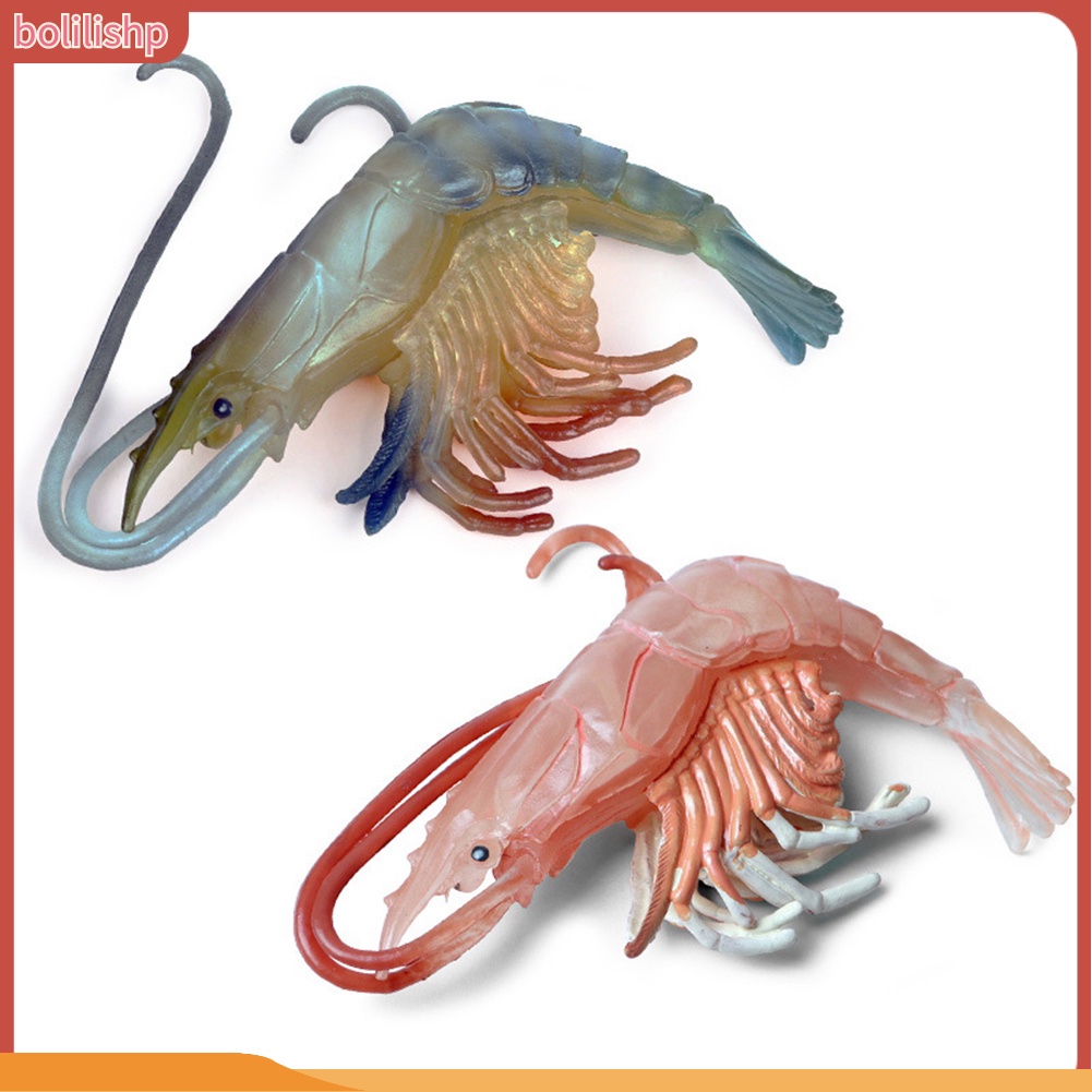 &lt;Bolilishp&gt; High Simulation Shrimp Squid Ocean Animal Model Figurine Table Decor Kids Toy