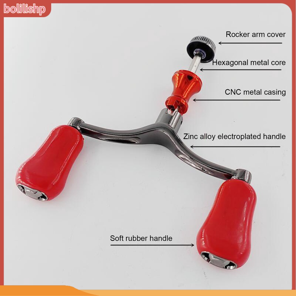 [Bolilishp] fishing Reel Handle Desain Ergonomis Tahan Korosi Reusable Double Handle Instalasi Mudah Pegangan Gulungan Pancing Double Knob Grip Pengganti Perlengkapan Memancing