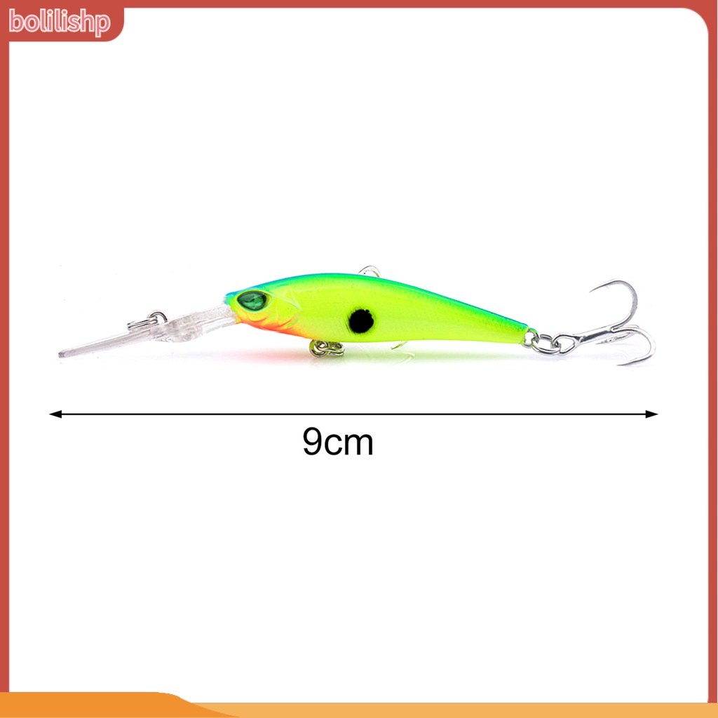 [Bolilishp] 6g/9cm Umpan Keras 3D Simulasi Fisheye Tajam Kait Simulasi Realistis Angling Lidah Panjang Piring Bionic Umpan Memancing Luar Ruangan