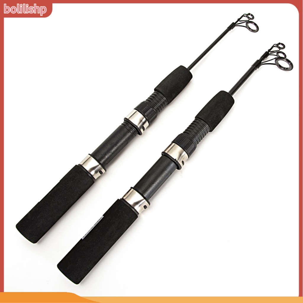 [Bolilishp] 50cm/67cm Winter Fishing Rod Telescopic Ultrashort Adjustable Guide Ring Ultralight Memancing Serat Karbon Dua/Tiga-Bagian Es Pancing Tiang Angling Gear