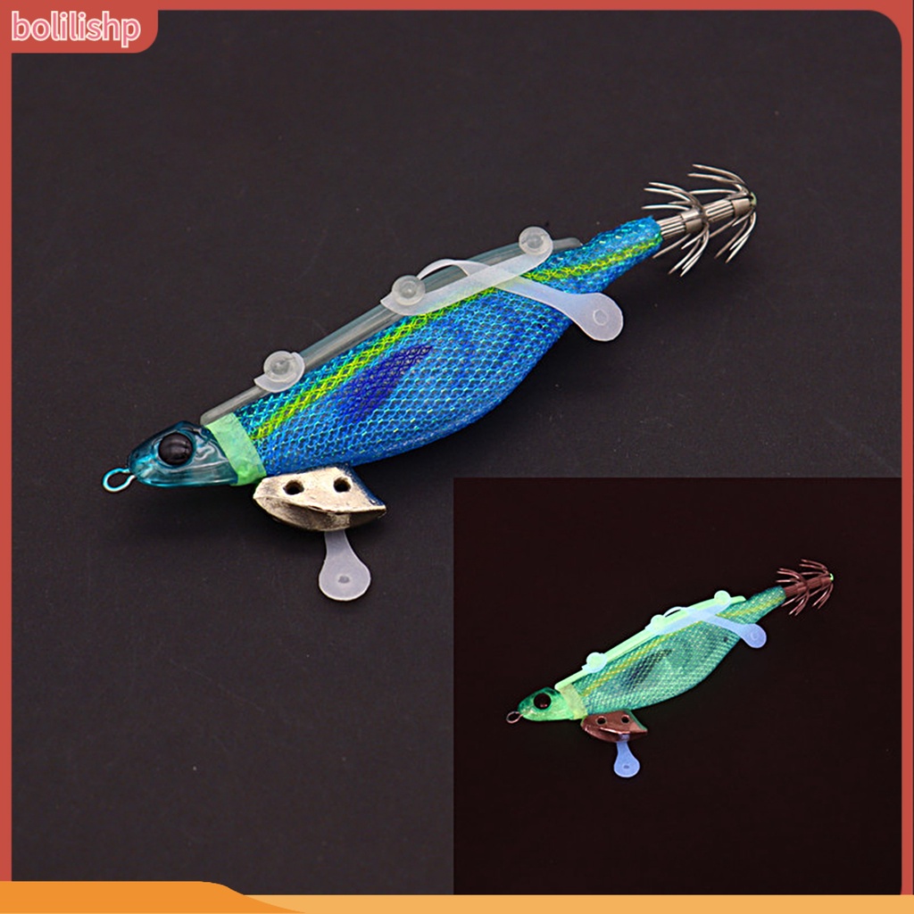 [Bolilishp] squid Jig Tekstur Halus Efek Bercahaya Kait Tajam Desain Simulasi Fleksibilitas Tinggi Kemampuan Menangkap Kuat Warna Cerah Luminous Bait Squid Hook Untuk Memancing