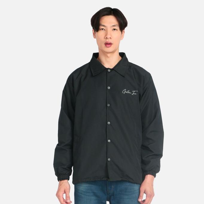 GutenInc - Jacket Parasut Pria Letter Black Coach Jacket