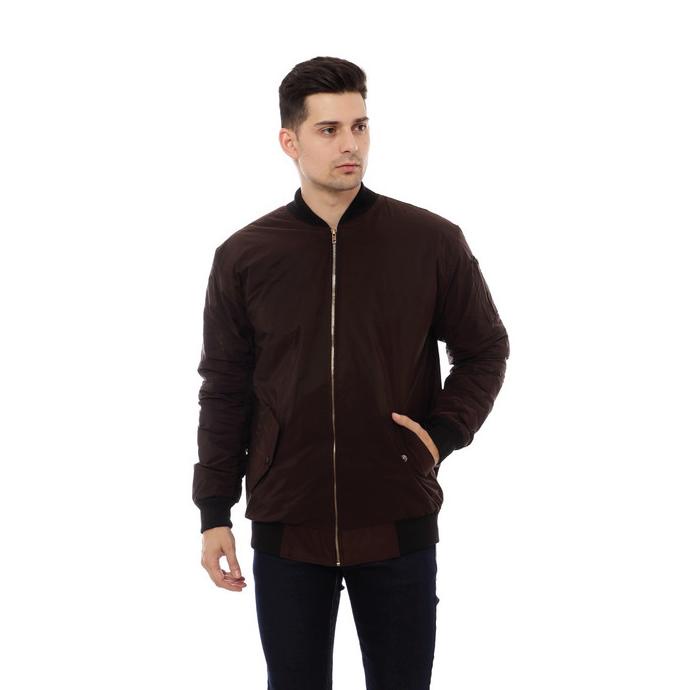 Jaket Pria Cottonology Bomber Coklat