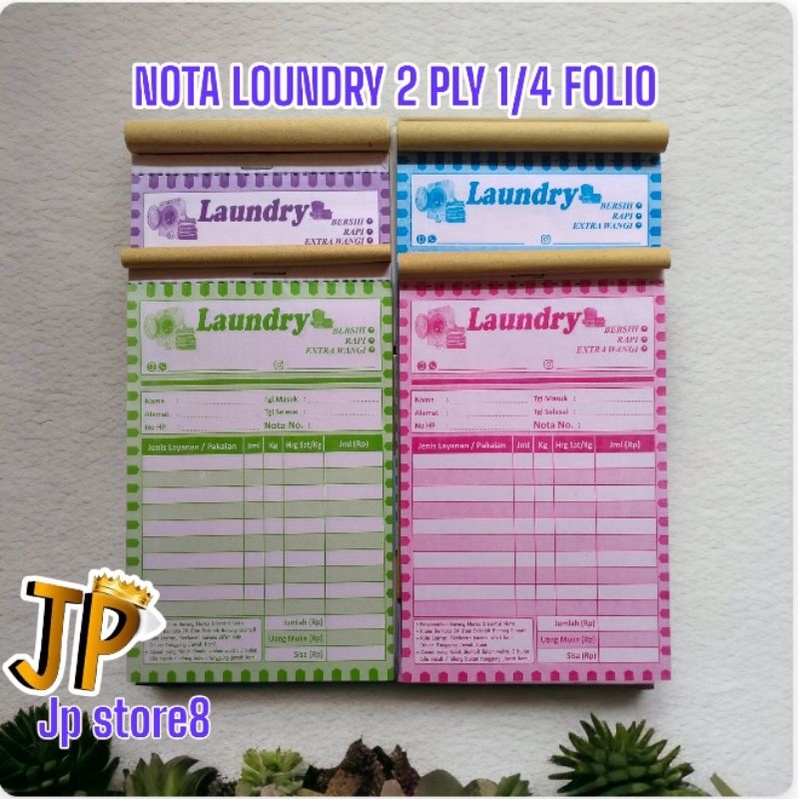 

NOTA LOUNDRY 2 PLY & 1 PLY 1/4 FOLIO - SIAP KIRIM