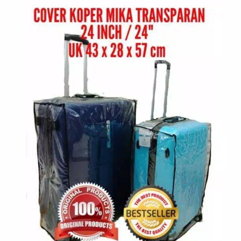 24" Cover Koper Plastik Mika Pelindung Sarung Koper Transparant 24 inch "JGW.26Jn23н"