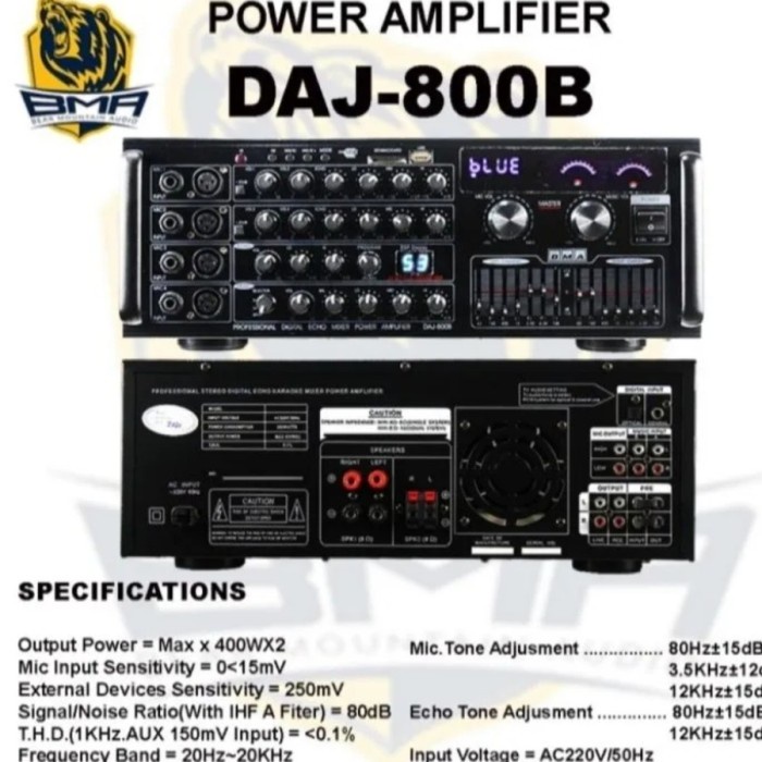 Best Seller Power Amplifier Bma Daj 800B Original Daj800B 800 B Effect Reverb