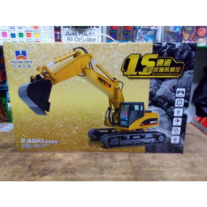 Huina 1550 15 Channel Excavator With Metal Shovel Rc Alat Berat