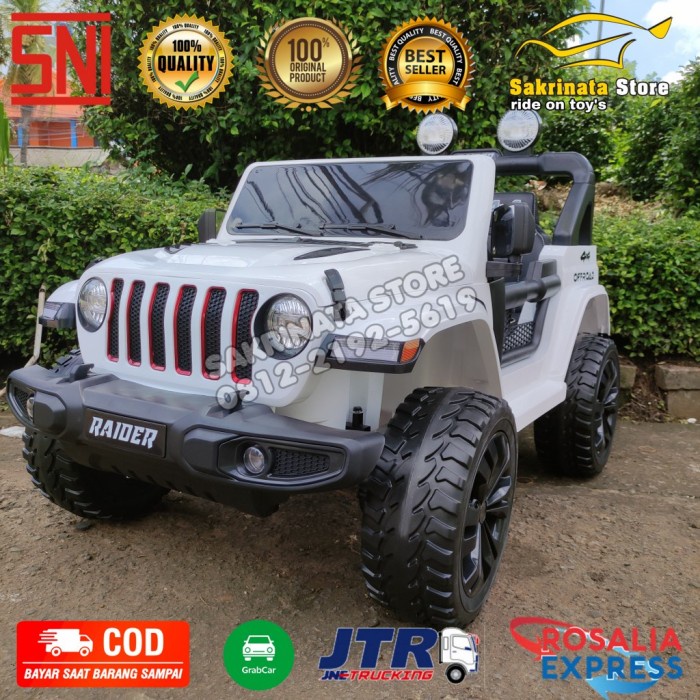 Mobil Aki Remote Jeep Rubicon Mainan Anak 4Wd