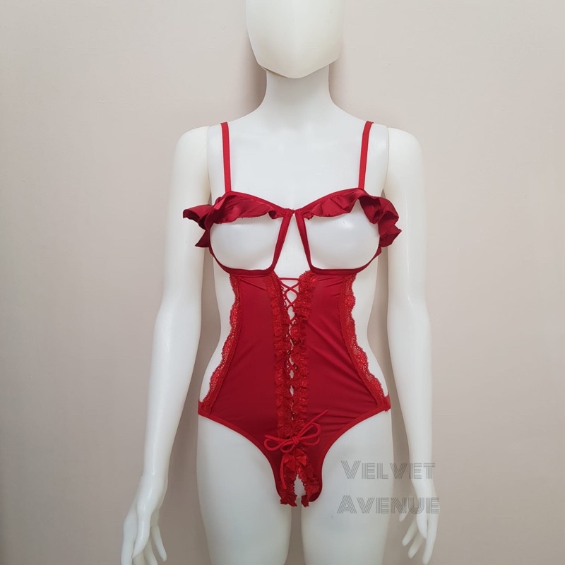 Teddies Hot Seksi Lingerie Malam Bodysuit Open Crotch Mi Kyung Cantik