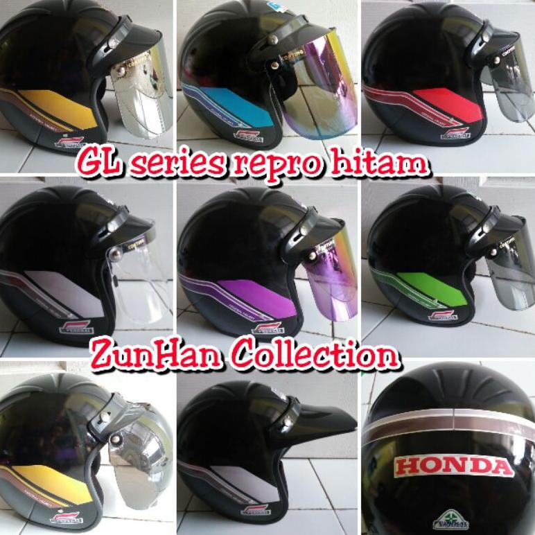 Populer Helm Gl Series Repro Ori Hitam (Bisa Cod Bayar Di Tempat)
