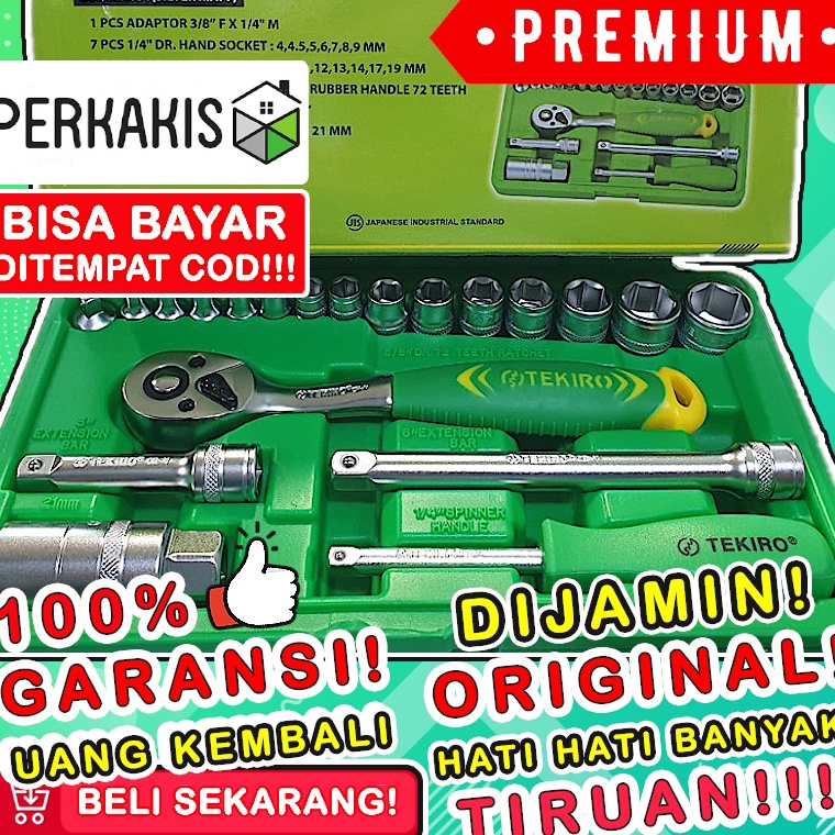Best Seller-Kunci Shock Set Toolkit Tekiro Original Tool Sok Lengkap Soket Konci Shok Perkakas Bengk