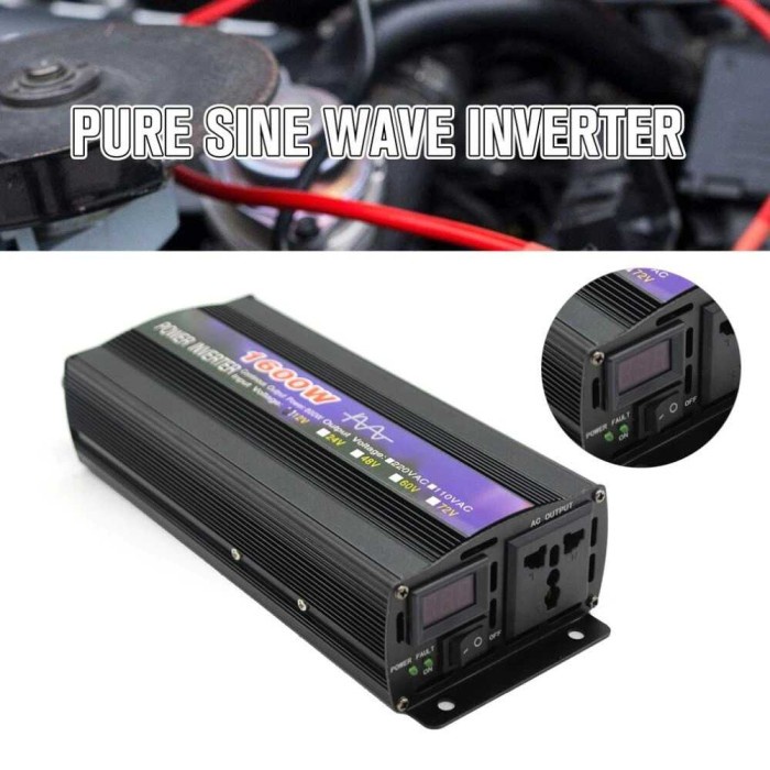 Terlaris Solin Power Inverter Psw Pure Sine Wave Dc 12V To Ac 220V 1600W