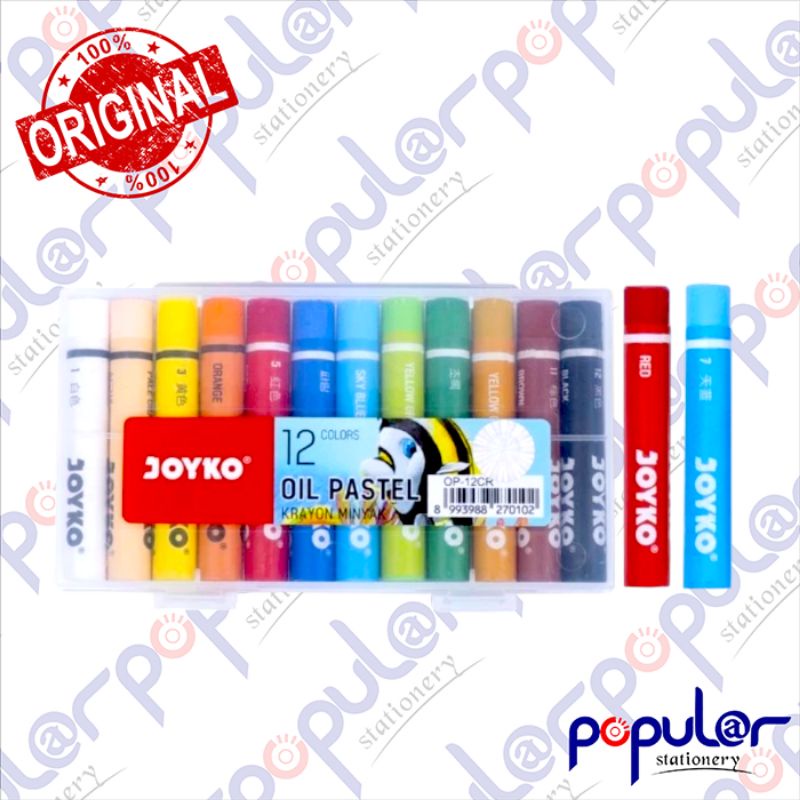 

Crayon Joyko 12CR Mini / Krayon Minyak Oil Pastel 12 Warna OP-12CR