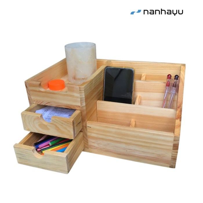 

Aurealiamall Wall Desk Organizer Tempat Pulpen Notebook 2 Laci 7 Sekat - Tidy