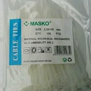 

~@~@~@~@] Kabel ties 10 cm putih 100 pcs