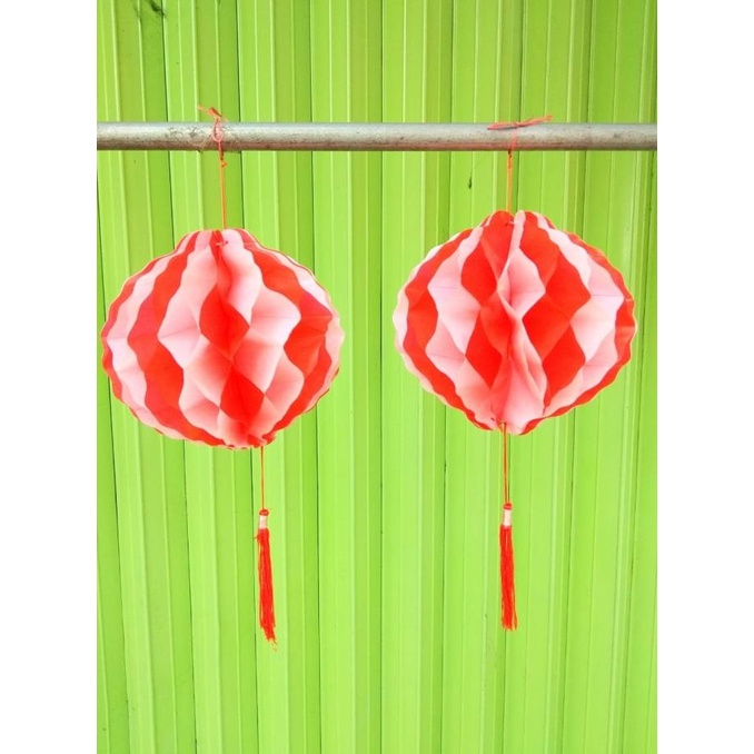 #@#@#@#@] Grosir Bendera Indonesia Merah Putih Lampion Kertas 20 cm dapat 2 pcs