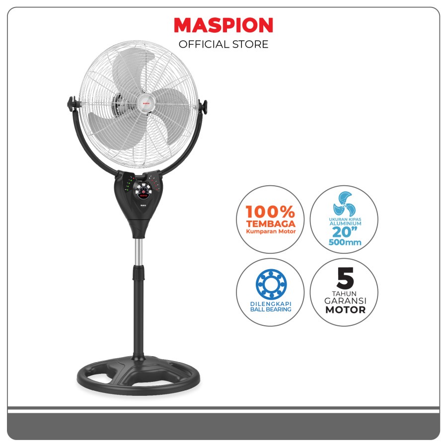 MASPION PW 2001 RC - Kipas Angin Stand Fan Besi 20&quot; - Power Fan 20 Inch PW 2001 Remote
