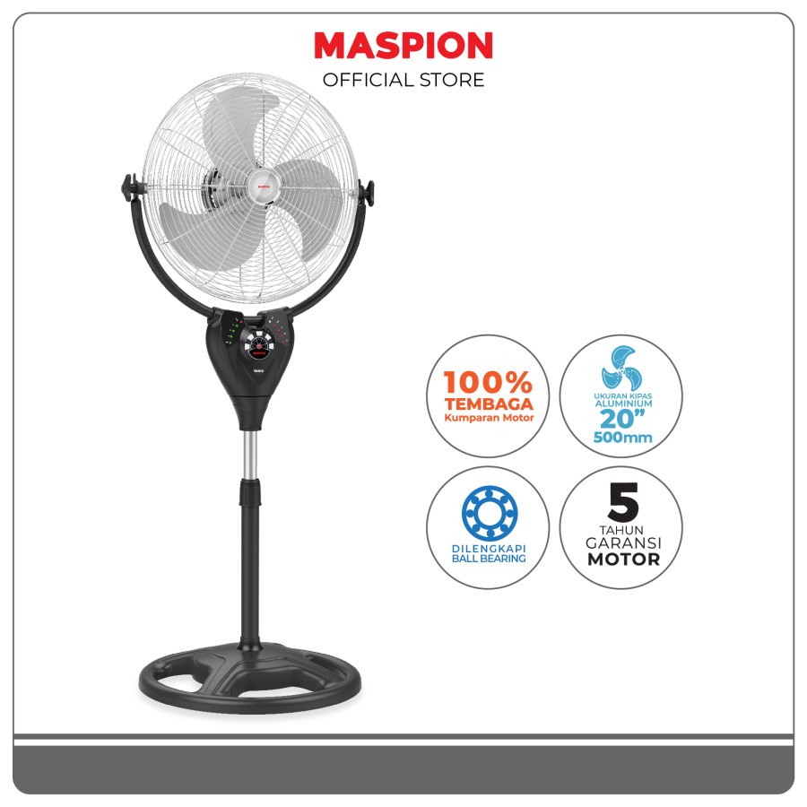 MASPION PW 2001 RC - Kipas Angin Stand Fan Besi 20&quot; - Power Fan 20 Inch PW 2001 Remote