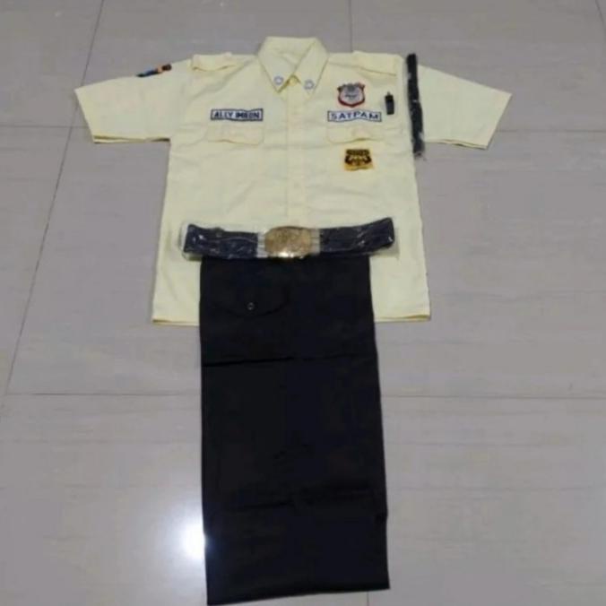 Seragam PDH Satpam Cream Terbaru 2022, Setelan Security Cream Terbaru
