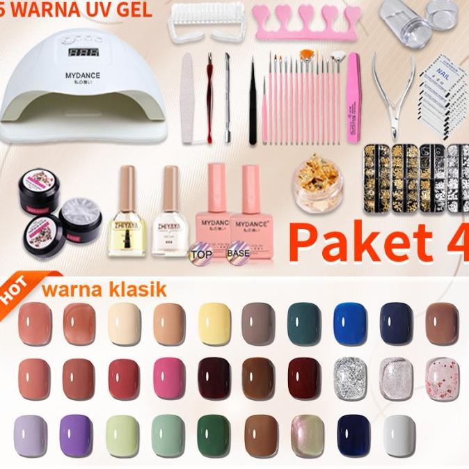 Paket Nail Art UV Led Gel Set Lengkap Kutek Lampu UV Set PAKET 4