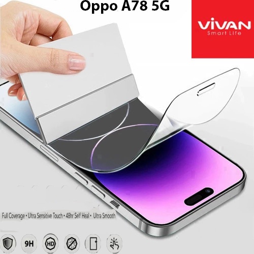 Vivan Hydrogel Oppo A78 5G Anti Gores Original Crystal Clear Protector Screen Guard Full Cover