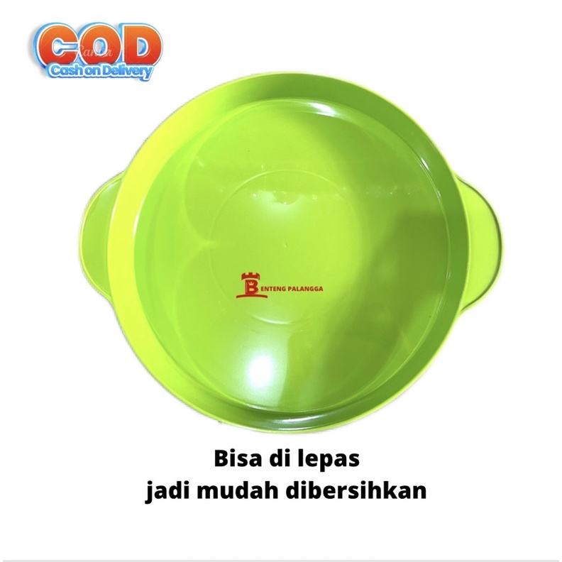 BASI TUTUP PRASMANAN BULAT BESAR PLASTIK HIJAU TEBAL TAHAN PANAS FOOD GRADE BTPB 2043 GOLDEN SUNKIST